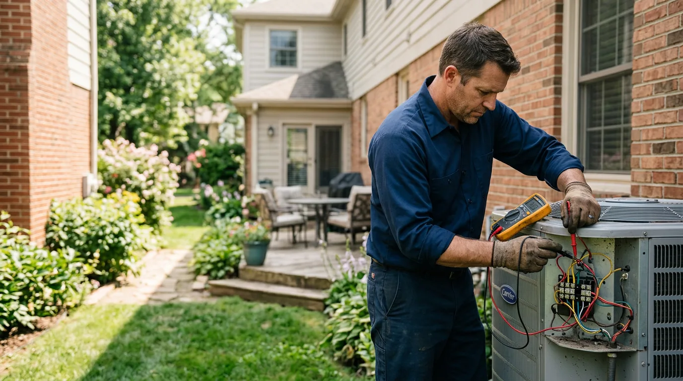 HVAC technician working near Roanoke, IN